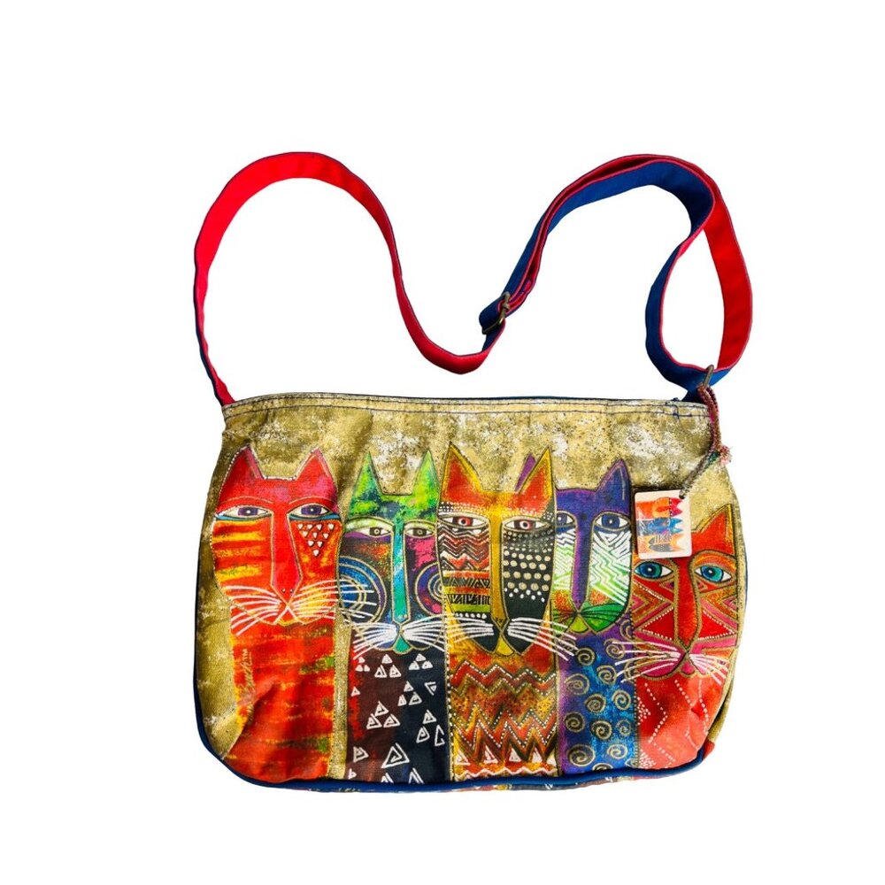 Laurel Burch Kitty Cat Feline Clan Adjustable Strap Crossbody
